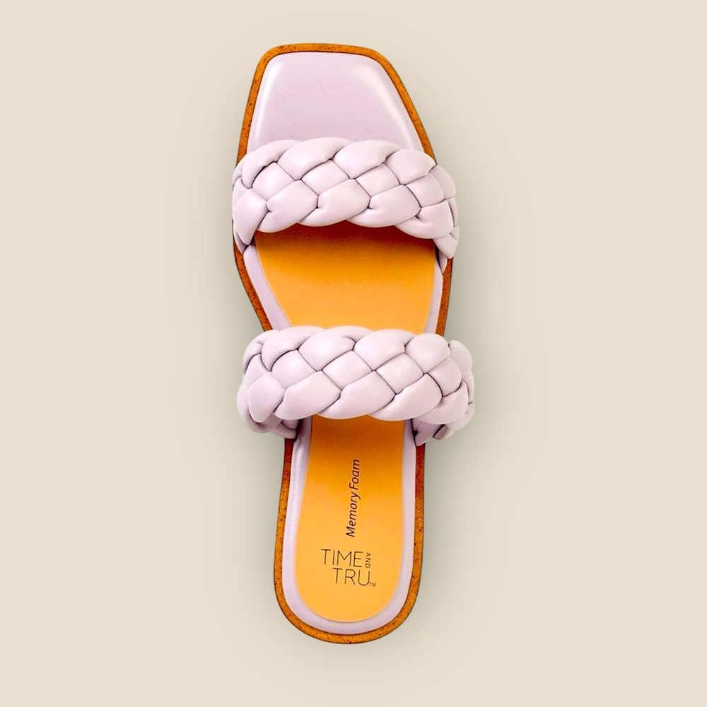 Lavender Time and Tru Women's Braided Sandals nwt 7